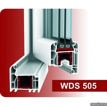 Двухстворчатое окно с размерами 1450х1450мм из профиля WDS 505!
