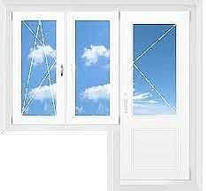 Балконный блок в квартиру, профиль Rehau e70, фурнитура Масо, стеклопакет двухкамерный с энергосбережением