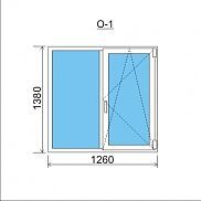 Двухстворчатое окно 1200 х1300мм из профиля Hoffen, с фурнитурой Siegenia и двухкамерным стеклопакетом