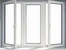 Окно торговой марки Salamander трехчастное в зал с фурнитурой производства МАСО - недорого