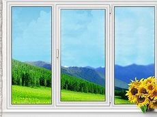 Пластиковое окно Саламандер трехстворчатое в детскую комнату в низшем ценовом секторе, размер - 0,8 х 1,8 м