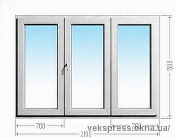 Окно ПВХ Алюпласт комнатное с фурнитурой производства Vorne, размер - 1,6 х 0,8 м