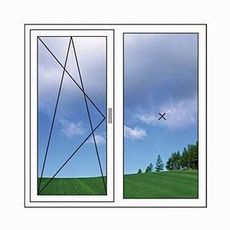 Окно пластиковое от Алюпласт двухчастное кухонное, фурнитура Vorne - недорого