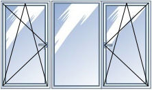 Окно, деленое на 3 части