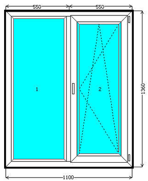 Окна Almplast 1100*1360 (Масо, 1-но кам.)