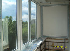 Внутреннее утепление балкона пенопластом 20 мм.