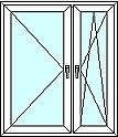 Двухстворчатое окно из профиля ALMplast, с фурнитурой Vorne и однокамерным стеклопакетом.