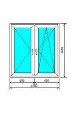 Двухстворчатое окно из профиля ALMplast, с фурнитурой Vorne и однокамерным энергосберегающем стеклопакетом.