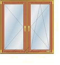 Двухстворчатое окно из профиля Rehau 70, с фурнитурой Winkhaus и двухкамерным энергосберегающим стеклопакетом