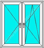 Двухстворчатое окно из профиля WDS-400, с фурнитурой Siegenia и двухкамерным стеклопакетом