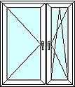 Двухстворчатое окно из профиля Hoffen, с фурнитурой Siegenia и Однокамерный стеклопакетом