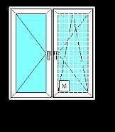 Двухстворчатое окно из профиля Fenster300, с фурнитурой Siegenia и однокамерный стеклопакетом