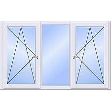 Трехстворчатое окно из профиля aluplast ideal 2000, фурнитурой Siegenia и однокамерным энергосберегающим стеклопакетом