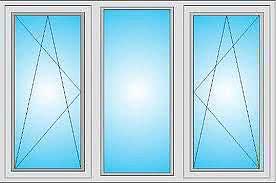 Трехстворчатое окно из профиля aluplast ideal 2000, фурнитурой Siegenia и двухкамерным энергосберегающим стеклопакетом