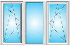 Трехстворчатое окно из профиля Rehau 60, фурнитурой Vorne и однокамерным энергосберегающим стеклопакетом