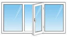 Трехчастное окно из профиля Rehau 60, фурнитурой Vorne и двухкамерным энергосберегающим стеклопакетом