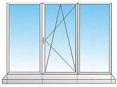 Трехчастное окно из профиля Rehau 70, фурнитурой Winkhaus и однокамерным стеклопакетом