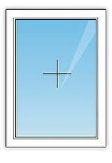 Глухое окно из профиля ALMplast, фурнитурой Maco и двухкамерным стеклопакетом