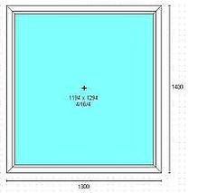 Глухое окно из профиля WDS-400, фурнитурой Maco и однокамерным энергосберегающим стеклопакетом