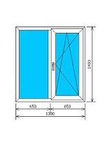 Двухчастное окно из профиля Rehau 60, фурнитурой MACO и двухкамерным стеклопакетом