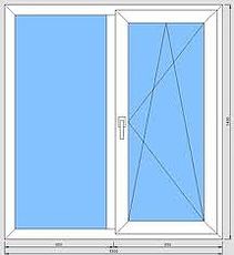 Двухчастное окно из профиля Salamander 2D, фурнитурой МАСО и однокамерным энергосберегающим стеклопакетом