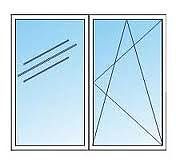 Двухчастное окно из профиля Salamander Streamline, фурнитурой МАСО и двухкамерным стеклопакетом