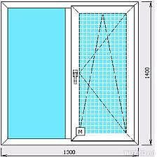 Двухчастное окно из профиля WDS-505, фурнитурой MACO и однокамерным стеклопакетом