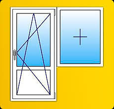 Балконный блок из профиля aluplast ideal 2000, с фурнитурой Siegenia и однокамерным стеклопакетом