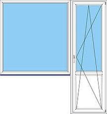 Балконный блок из профиля Rehau 60, с фурнитурой Vorne и однокамерным стеклопакетом