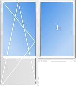 Балконный блок из профиля Rehau 70, с фурнитурой Maco и однокамерным стеклопакетом