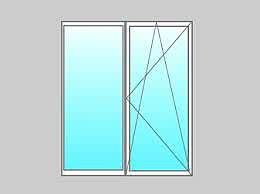 Двухстворчатое окно с наружной ламинацией из профиля Rehau 60, с фурнитурой Maco и однокамерным энергосберегающим стеклопакетом
