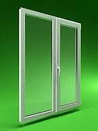 Двухстворчатое окно с наружной ламинацией из профиля Rehau 60, с фурнитурой Winkhaus и однокамерным стеклопакетом