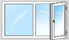 Двухстворчатое окно с наружной ламинацией из профиля WDS-505, с фурнитурой Siegenia и однокамерным стеклопакетом
