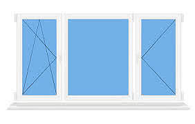 Трехстворчатое окно в дом с наружной ламинацией из профиля Almplast, с фурнитурой Масо и двухкамерным энергосберегающим стеклопакетом