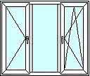 Трехстворчатое окно в дом с наружной ламинацией из профиля Almplast, с фурнитурой Vorne и двухкамерным энергосберегающим стеклопакетом