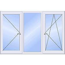 Трехстворчатое окно в дом с наружной ламинацией из профиля Rehau 60, с фурнитурой Winkhaus и двухкамерными стеклопакетом