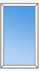 Окно из профиля REHAU Euro 60 глухое 800 x 1450 мм, стеклопакет 4-16-4 энергосберегающий, ф-ра MACO