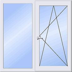 Окно REHAU Euro 60 двухств. повор.-отк. 1300 x 1450 мм, ст-пакет 4-16-4 энергосберегающий, фурнитура MACO