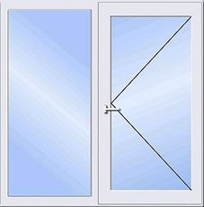 Окно REHAU Euro 70 двухств. пов. 1100 x 1400 мм, ст-пакет 4-16-4 энергосберегающий, ф-ра MACO