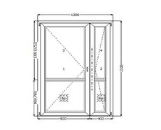 Двери входные штульповые 1300х2100 мм REHAU Euro 60