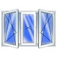 Окно REHAU Euro 70 трехстворчатое 2100 x 1400 мм, однокамерный стеклопакет, фурнитура MACO