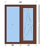 Окно REHAU Euro 60 ламинация наружная ЗОЛОТОЙ ДУБ 1300 x 1400 мм, однокамерный стеклопакет, фур-ра MACO