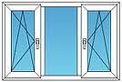 Окно REHAU Euro 70, разм. 2100x1450 мм, ст-пакет 4-16-4 енергосберегающий, противовзломная фур-ра MACO