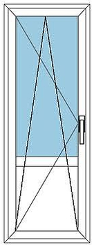 Балконная дверь REHAU Brillant Design поворотно-откидная 800x2150 мм, ст-т 4-16-4, фур-ра MACO