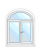 Арочное окно REHAU Euro 60, однокам. с/п, фур-ра MACO
