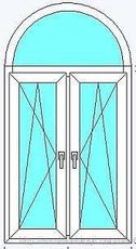 Арочное окно REHAU Euro 60, стеклопкет 4-16-4, фур-ра MACO