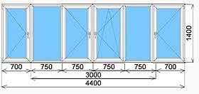 П-образный балкон REHAU Euro 60, с/п 4-16-4, фур-ра MACO П-образный балкон REHAU Euro 60, с/п 4-16-4, фур-ра MACO