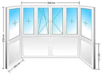 Французский балкон (п-образной конструкции) REHAU Euro 60, ст-т 4-16-4, фур-ра MACO