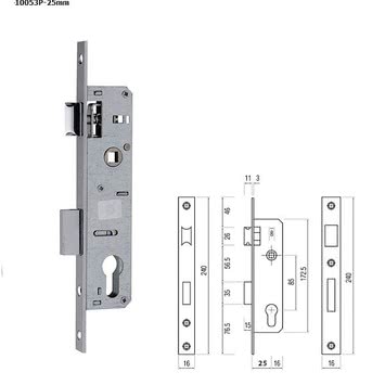 Корпус замка Siba 10053/P (25 дорнмас) хром