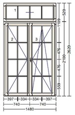 Деревянные штульповые двери с внешними накладками (шпросами).
